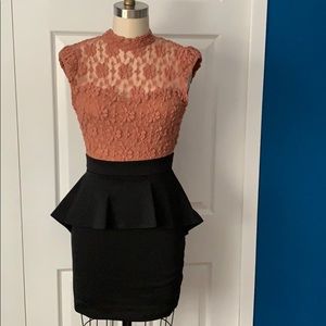 Peplum Mini Dress, Dual Colored